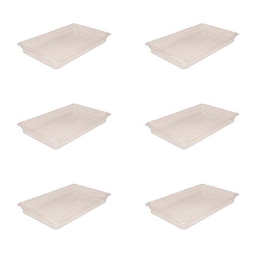 AcMax Gastronorm - Lote de 6 recipientes de policarbonato GN 1/1, 8,5 litros, profundidad de 65 mm
