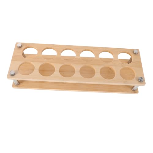 Cabilock Wooden Shot Glass Holder Space Efficient Bar Storage Rack for Home Kitchen Quick Access Stemware Organizer for Parties and Gatherings