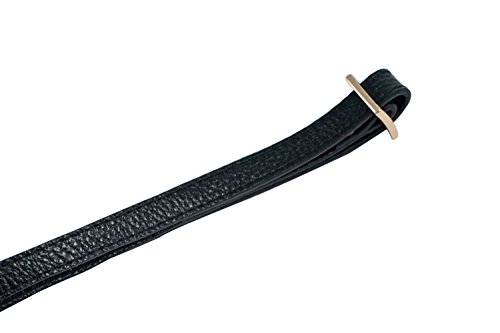 VanEnjoy Full Grain Leather Adjustable Replacement Strap Cross Body Bag Purse, 26-51 inch Gold Hardware 1.2 CM Width (Black-Gold Buckles) - Thumbnail 4