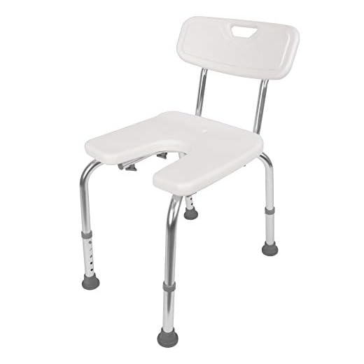 GAH-Alberts 140830 Duschpall | U-formad, höjdjusterbar | Plast, vit | 400 x 380 mm