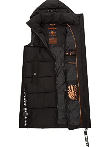 Navahoo Damen ärmellose lange Outdoorweste warme Winterjacke Schnuffelchen Black Gr. M