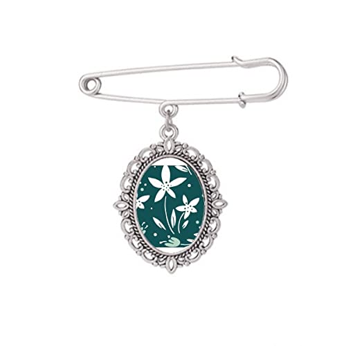 Broche fleur verte et blanche accessoire de mode pour customiser robe et chemise