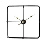 Reloj de pared silencioso de estilo europeo, reloj cuadrado creativo para sala de estar, comedor, reloj de hierro forjado de metal, nórdico, minimalista, decoración del hogar, reloj de pared, segundo