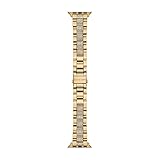 Bandmaterial: Edelstahl Michael Kors Armband kompatibel mit Apple Watch, 38/40/41 mm - 18 mm Gold Edelstahl, MKS8021