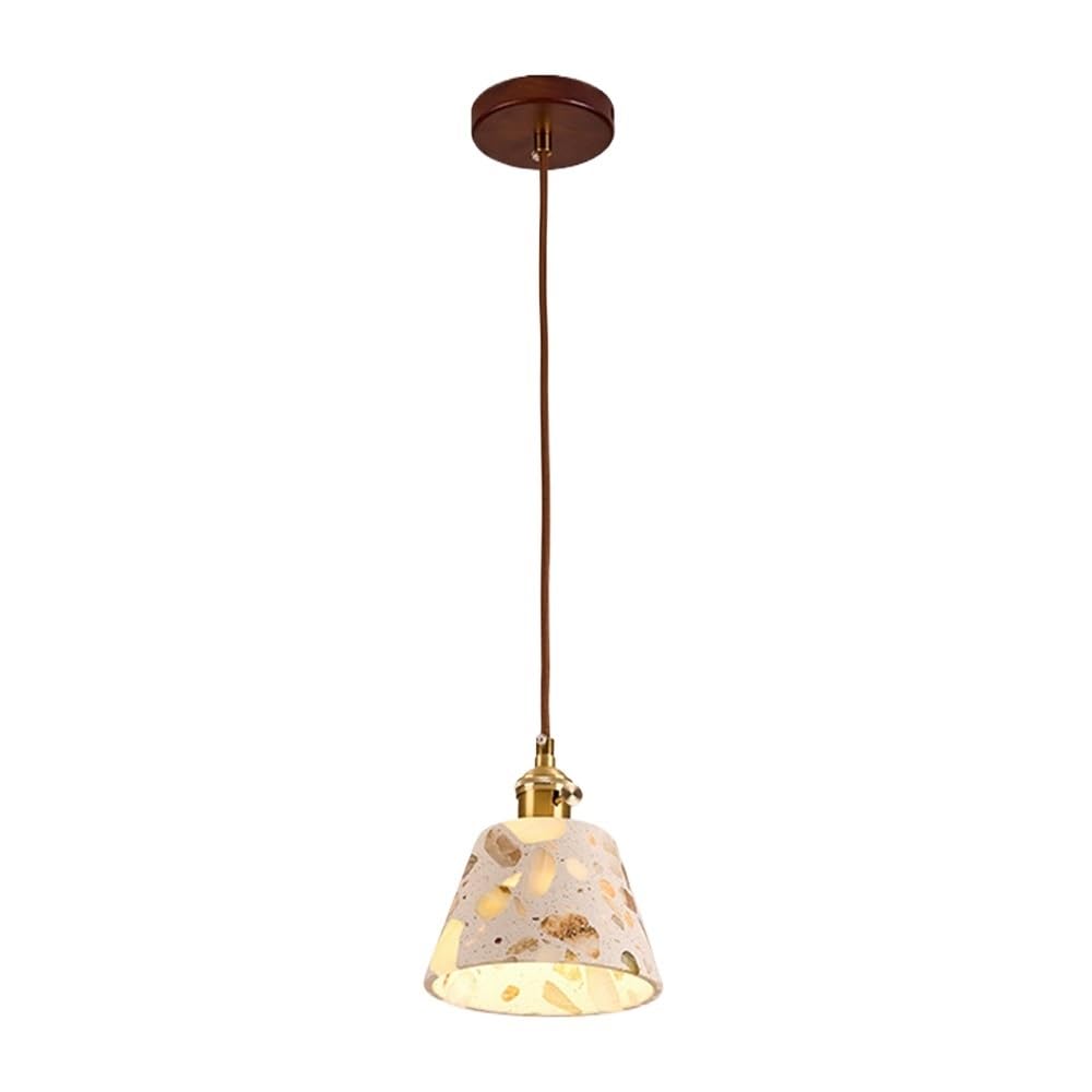ITOSUI Modern Minimalist Pendant Light 5.9-Inch Stone Shade Gold Hanging Lamp Aluminum Socket with Adjustable Cord Light Fixture for Kitchen Island Bedroom Dining Room Living Room E26 Base