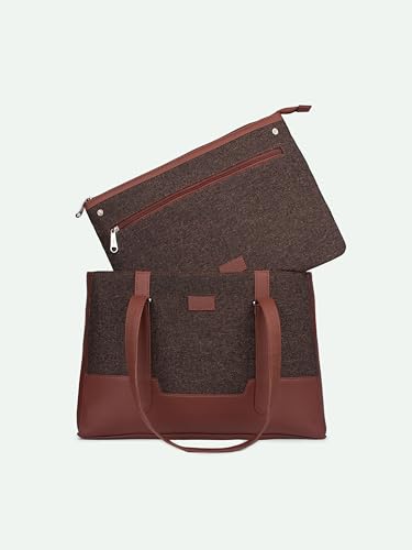 Image of ZOUK Handcrafted Vegan Leather Travel Tote Bag for Women with Multiple Compartments | Spacious Water-Resistant Shoulder Bag for Travel, Vacation, Day Trips |