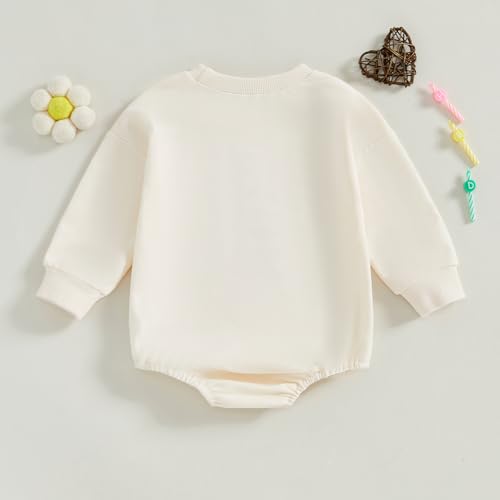 Honganda Baby Girl 1st Birthday Outfit Long Sleeve Bow Embroidery One Bubble Romper Sweatshirt Fall First Birthday Clothes4