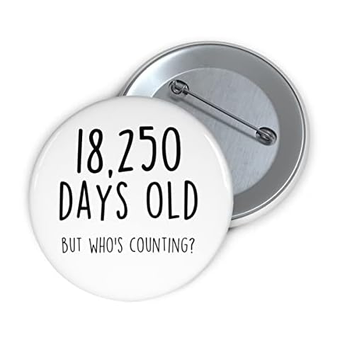 Felbridge Studio - Funny 50th Birthday Badge Gift - 50 Year Old Badges For Mum Dad Friend Wife Husband Brother Sister Him Her Man Woman Auntie Uncle Cousin - Large Pin Back Button 59mm Cover