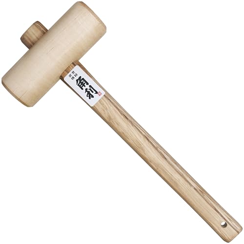 KAKURI Japanese Wooden Mallet Hammer 42mm - Wood Mallet for Woodworking, Joinery, Chiseling, and Carving - Heavy Duty Round Head - Made in Japan