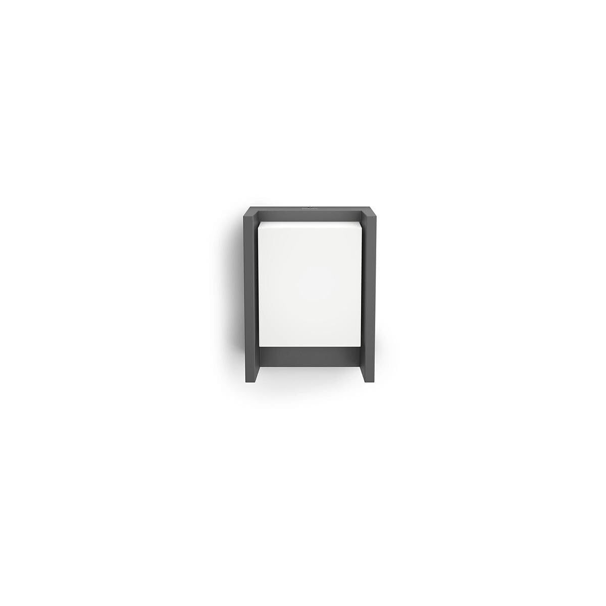 Philips Arbour Applique Murale Extérieure LED, 6 W, 700 lm, Lumière Chaude 2700 K, IP44 Résiste aux Intempéries, LED Intégrée, Durable, Aluminium, Gris Anthracite