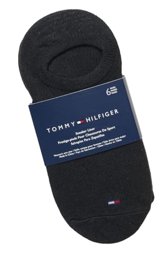 Tommy Hilfiger Women's No-Show Sneaker Liner Socks - 6 Pack (One Size, Black)2