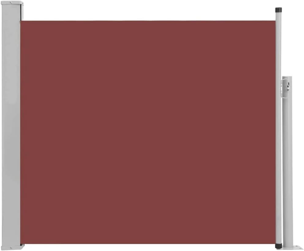 vidaXL Retractable Side Awning, Folding Privacy Screen, Outdoor Divider Wall, Patio Awning for Deck Porch Garden Terrace Balcony, 63"x118.1" Brown