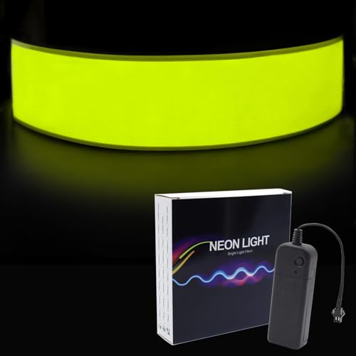 Image of Flexible Led Panel,Electroluminescent Panel Sheet EL Tape Cuttable Soft for Mask Eye Cosplay Party Decor DIY-Continuous /Slow Flash /Fast Strobe 3x24 cm Lightblue (Yellow, 5 * 30)