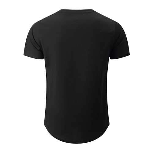 Image of YININF Men's T-Shirts Hipster Short Sleeve Solid Color Crew Neck Cotton Soft Fitted Tees