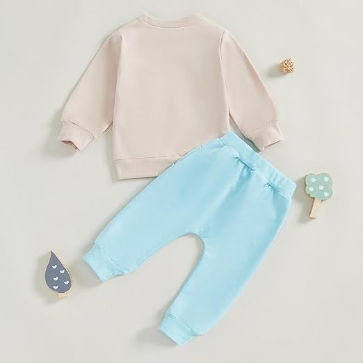 Toddler Baby Boy Girl Fall Winter Clothes 2Pc Long Sleeve Golf Cart Embroidery Sweatshirt Tops and Sweat Pants Set3