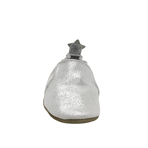 Robeez Baby Girls And Unisex Soft Soles Slip-Resistant Crib Shoes Slippers For Infant And Toddler,Pretty Pearl Silver 6-12 Months #TOP3