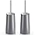 Toilet Brush and Holder, 2 Pack Toilet Brush with 304 Stainless Steel Long Handle, Toilet Bowl Brush for Bathroom Toilet-Ergonomic, Elegant,Durable (Grey)