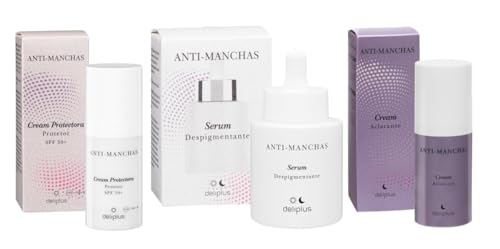 [Tratamiento despigmentante manchas faciales] Kit 03 Anti-manchas facial Deliplus | 1 Crema día + 1 Crema Noche + 1 Serum