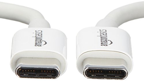 Image of Amazon Basics USB-C to USB-C Cable, 6 Foot | 480Mbps Speed | USB-IF Certified | White | Pack of 2