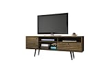 Manhattan Comfort Liberty Mid-Century Modern Living Room TV Stand with Shelves and a Cabinet with Sp