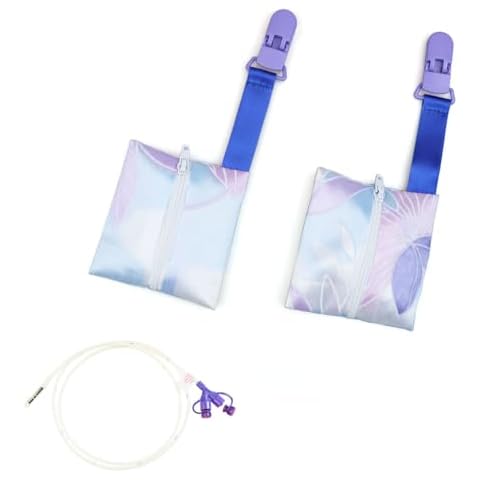 rainbowstar 2 pack Feeding Tube Pouch with Zip for NJ Nasogastric Tube Storage Pocket NG Tube Holder Waterproof Cover