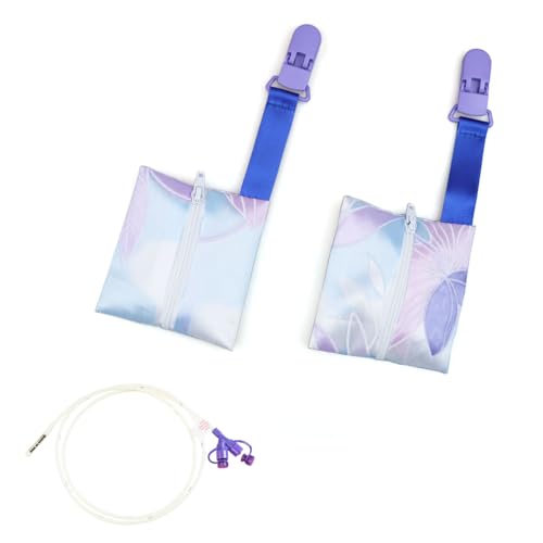 rainbowstar 2 Stück Futterschlauchtasche mit Reißverschluss für NJ Nasogastric Tube Storage Pocket NG Tube Halter Wasserdicht