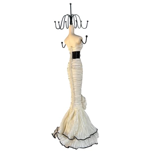 15 Inch Mannequin Doll Jewelry Holder Organizer Display White