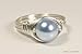 Jessica Luu Jewelry Light Blue Pearl Ring Sterling Silver or Gold Wire Wrapped Handmade