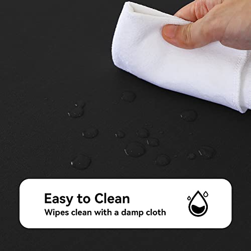 Image of Romanstile 100% Waterproof PVC Tablecloth, Rectangle Oil Spill Proof Stain Resistant Vinyl Table Cloth, Wipe Clean Plastic Table Covers for Kitchen /Dining /Parties - 60 x 120 Inch, Black