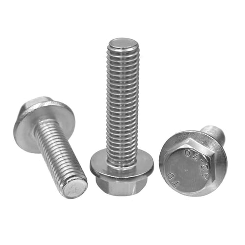 Flanged Hex Bolt (Fully Threaded Setscrew) Non Serrated DIN 6921 - Stainless Steel (A2) (10, M6 x 40mm - A2)