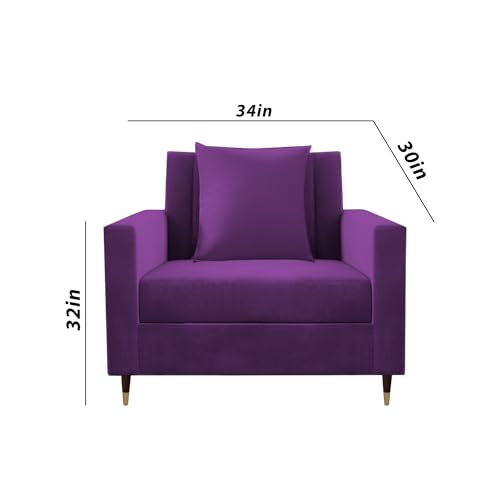 Image of Casaliving Garcia 3+2+1 Seater Sofa Set for Living Room (Purple - Colour) Premium Fabric Sofa Set