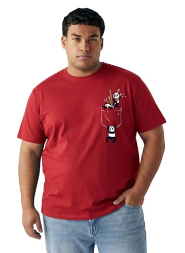 Image of Toodlegram Men's Plus Size Graphic Printed Cotton T-Shirt Casual Round Neck Regular Fit