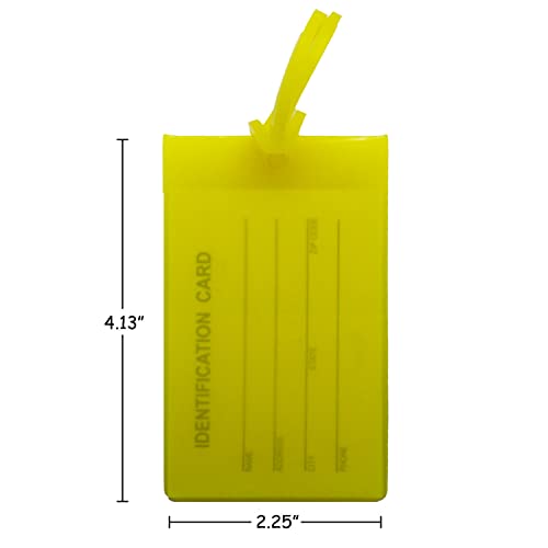 4 Packs Colorful Flexible Travel Luggage Tags For Baggage Bags/Suitcases - Name Id Labels Set For Travel - Yellow #TOP1