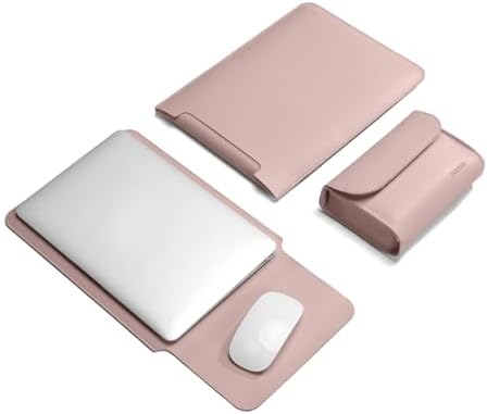 Laptop Sleeve Case for New MacBook Air M4/M3/M2 13.6"/Pro/Max A3240 A3113 A2442 Pro 14, 13.5 Surface 5/4/3/2/1, 14" Dell ASUS Acer Chromebook/HP Stream/IdeaPad, with Small Case, Pink