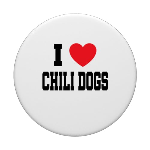 I Love Chili Dogs PopSockets Swappable PopGrip, Black - Image 3