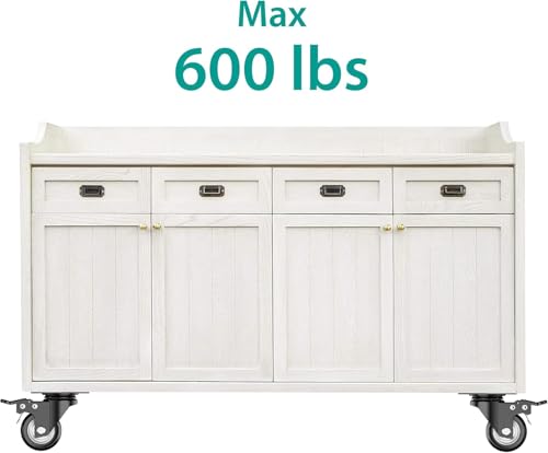 Elvyagod 2 Inch Swivel Caster Wheels, Heavy Duty Plate Casters with Safety Brake Total Capacity 600lbs, 360 Degree Rotation Pulley for Set of 4 (2 with Brakes and 2 without)