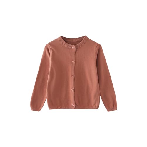 Cardigan for Girls 2025 Fall Fashion Long Sleeve Crewneck Button Down Open Front Toddler Knit Sweater School Clothes