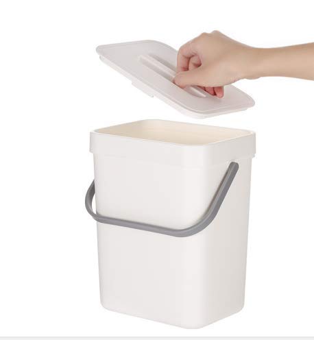 JiaYuanHanging Trash Can, Cupboard Bin with Cover Food Waste Caddy Bin for Cabinet Door Car Office Bedroom Toilet Bathroom Living Room No Drilling