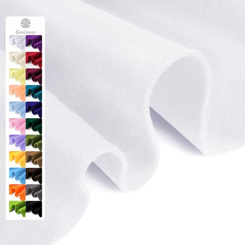 White Soft Felt Fabric Sheet, 18' x 36', 1.6mm Thick -...