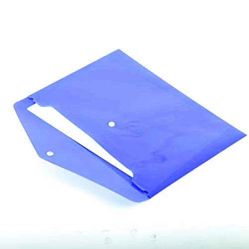 Lot De 12 Enveloppes Plastiques A4 Avec Bouton Et Cordon - Pochettes Transparentes Extensibles Pour Documents Et Fichiers