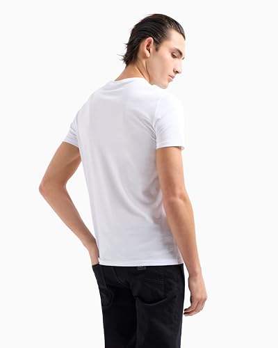 Armani Exchange Męska koszulka z logo Pima Small, biały (White 1100), XL