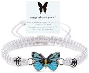 Always Believe in Yourself Butterfly Bracelet Adjustable String Butterfly Bracelets Cute Butterfly Charm Bracelets Bracelet Suitable For Women Butterfly Jewelry