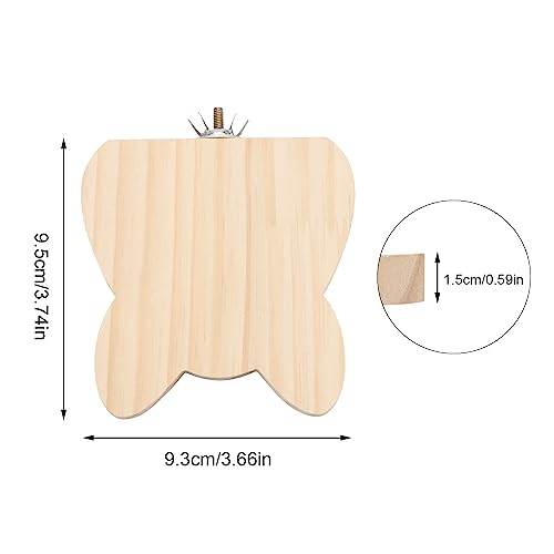 Image of 2 Pieces Bird Perch Platform Wooden Stand Toy for Small Bird Parrot Parakeet Cockatiel Budgie Lovebirds Conures Finches Rat Cage Accessories (Cat Head Shape)