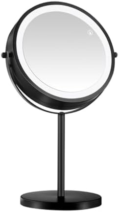 Sided LED Makeup, Desktop with Light, Metal Magnifying Glass, Charging, Portable image 2