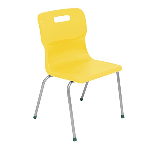 Titan 4 Leg Classroom Chair - Size 5, Ages 9-13, Plastic, Yellow