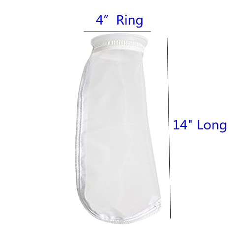 HRTFILTERS Nylon Mesh Monofilament Filter Socks Bag 400 Micron 4 Inch Ring by 14 Inch Long Aquarium Sump Water Filter Bags - Image 4