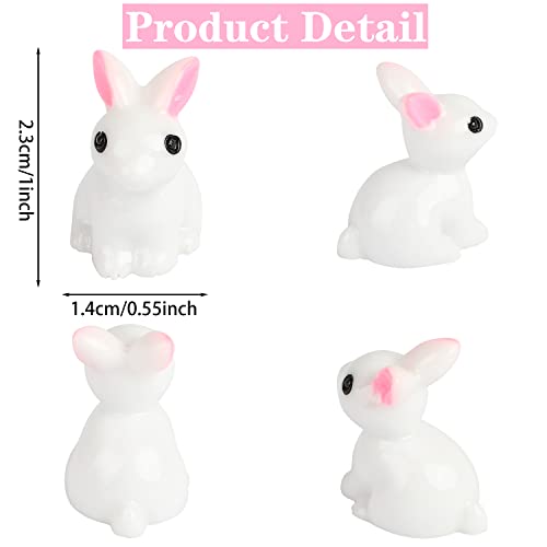 Ccinee 50Pcs Mini Rabbit Miniauter Figures Resin Bunny Figures Micro Fairy Tiny Rabbit Ornaments For Fairy Garden Easter Cake Decoration Easter Egg Fillers Party Supplies #TOP1