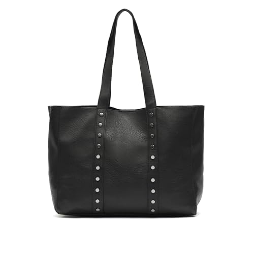 MISAKO Junichi bolso shopper grande con neceser extraíble y detalles metálicos Mujer - Junichi Negro 29x37x13cm