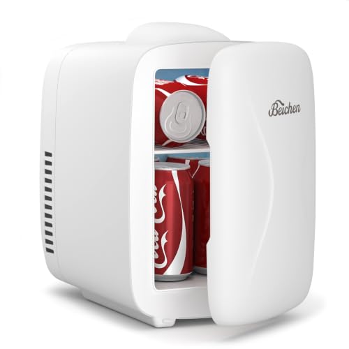 Image of BEICHEN Mini Fridge [Upgrade], Small Fridge Rapid Cooling 4 Liter /6 Cans Skincare Fridge, Cooler and Warmer Refrigerators for Bedroom, Cosmetics, Office and Car (White)