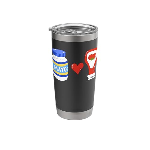 Mayo Mayonaise Ketchup Stainless Steel Insulated Tumbler -  Merch on Demand, GHP2EHW36S0USblack